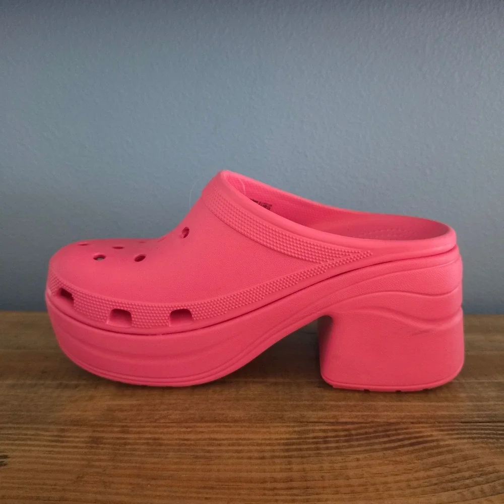 Crocs Womens Siren Clog Pink Chunky Platform Block Heel Sandals Size 11